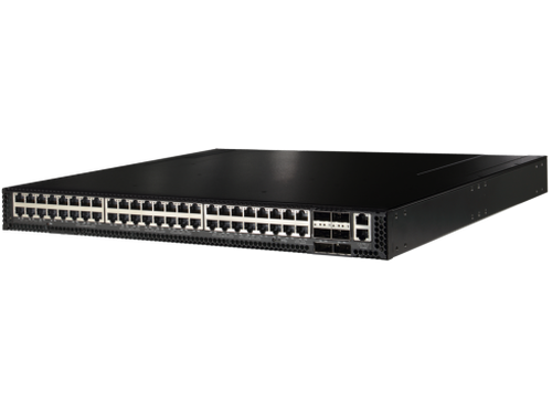 10GE RJ45 1U Open Ethernet Switch with ONIE, 48-Port 10GE RJ45 + 6x40G QSFP ports, 2 Power Supplies(AC), x86 CPU, standard depth,  P2C airflow. Rail kit included