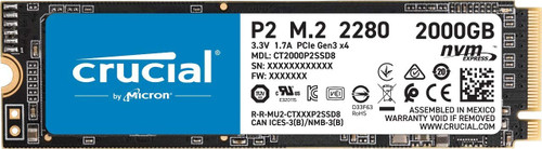 Crucial P2 2000GB 3D NAND NVMe PCIe M.2 SSD