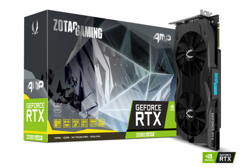 ZOTAC GAMING GeForce RTX 2080 SUPER AMP      3072 Cores     Boost: 1845 MHz     8GB GDDR6 / 15.5 Gbps / 256-bit