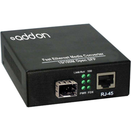 AddOn 10/100Base-TX(RJ-45) to Open SFP Port Media Converter. - ADD-FMC-FX-SFP