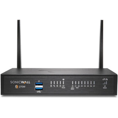 Sonicwall Tz270W Network Security/Firewall Appliance - 8 Port - 10/100/1000Base-T - Gigabit Ethernet - Wireless LAN Ieee 802.11Ac - Des, 3Des, Md5, Sha-1, AES (128-Bit), AES (192-Bit), AES (256-Bit), Wpa, Wpa2, Wep, Tkip - 8 X RJ-45 - 02-SSC-6854