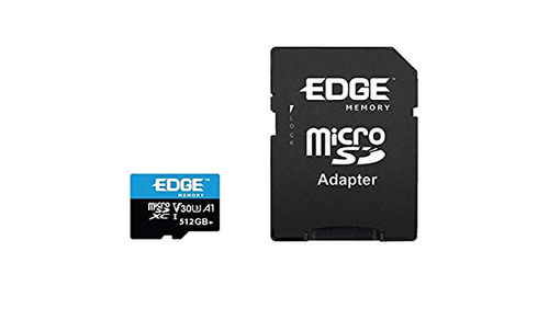 Edge 512GB Edge microSDXC V30 (UHS-1 U3) Memory Card with Adapter. - PE257491