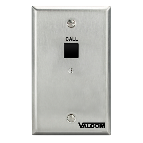 Valcom Call-In Switch Designed for Use with V-2924A, Expandable Talkback Intercom System. A Single Press Of The Call Button Provides Ring-In To Telephone System. - V-2971