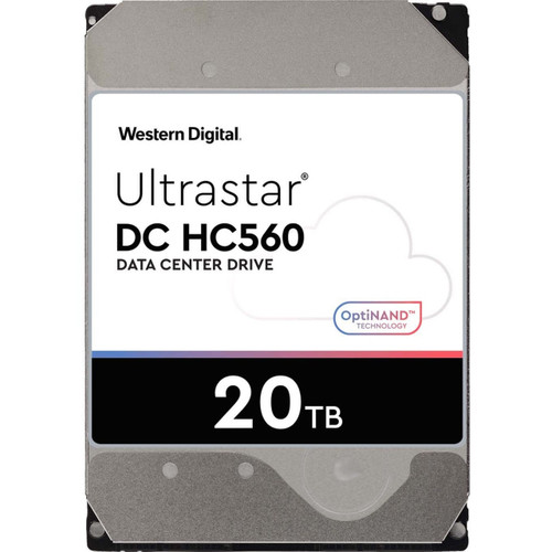 Western Digital Ultrastar DC HC560 WUH722020BLE6L1 20 TB Hard Drive - 3.5" Internal - SATA  (SATA/600) - Conventional Magnetic Recording (CMR) Method - 0F38784-20PK