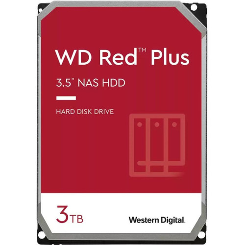 Western Digital Red Plus 3 TB Hard Drive - 3.5" Internal - SATA  (SATA/600) - Conventional Magnetic Recording (CMR) Method - WD30EFPX