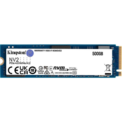 Kingston 500 GB Solid State Drive - M.2 2280 Internal - PCI Express NVMe (PCI Express NVMe 4.0) - SNV2S/500GBK