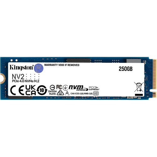 Kingston 250 GB Solid State Drive - M.2 2280 Internal - PCI Express NVMe - SNV2S/250GBK