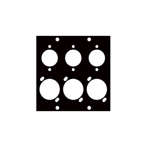 Middle Atlantic UCP Module, Six Mixed Gender XLR Punchouts - COMBO6