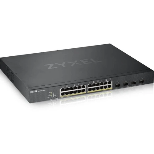 Zyxel  Hybrid Cloud Switch, 24-Port Gigabit Smart Managed Switch With 4 SFP+ 10G Fiber Ports, Fanless - XGS1930-28