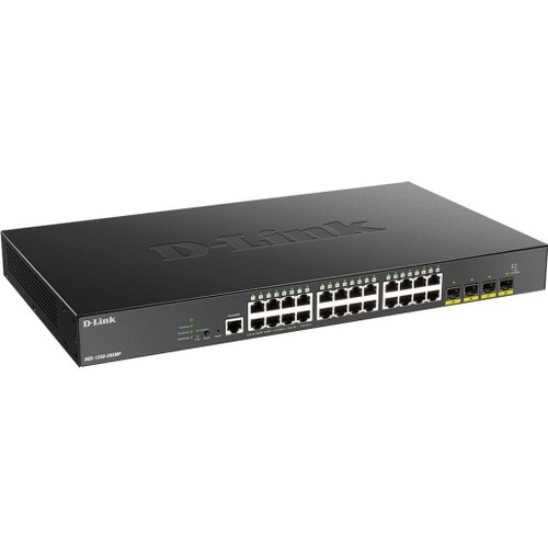 D-Link DGS-1250 Series Smart Managed 28-Port Gigabit PoE Switch including 4 10G SFP+ Ports, 370W PoE Budge - DGS-1250-28XMP-6KV