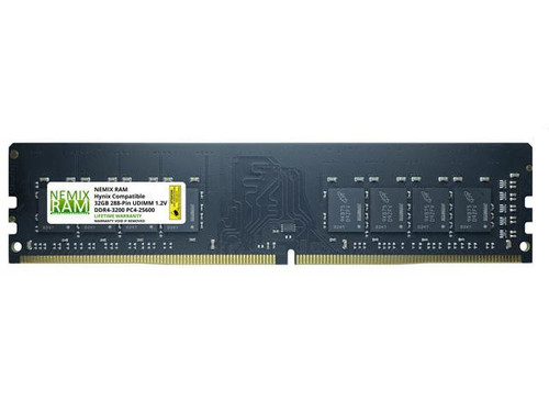 SK Hynix RAM Module - For Desktop PC - 32 GB (1 x 32GB) - DDR4-3200/PC4-25600 DDR4 SDRAM - 3200 MHz Dual-rank Memory - CL22 - 1.20 V - Non-ECC - Unbuffered - 288-pin - DIMM - HMAA4GU6AJR8N-XN