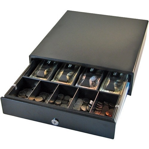 APG Vasario Series Cash Drawer - 5 Bill - 5 CoinPrinter Driven - Black - 4.3" Height x 18.8" Width x 15.2" Depth - VBS420-BL1915