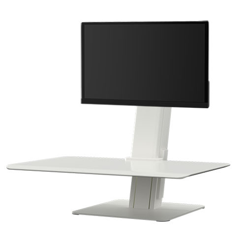 Humanscale Quickstand - Sit/Stand Workstation, Dual Displays, Wide 27in Crossbar, Large Platform, FreeStanding Base, One DVI-D Set, One Display Port Set, Accommodates Two Monitors Up To 27in Wide and 30lbs Total (Black) - QSBW30FDP