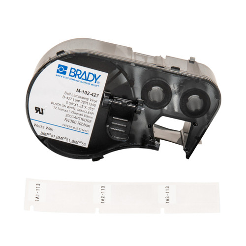 Brady MSeries B427 White 1.25inX.5inX.375in 200ROLL - M-102-427