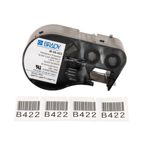 Brady MSeries B422 White 1.0X1.0 260EA 1CART - M-49-422
