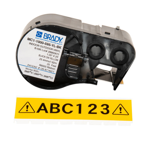 Brady MC1-1000-595-YL-BKMSeries B595 BLK/YLW 1.0X25 1EA 1CART