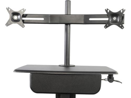 Kanex Double Monitor Arm with Articulating Joints. For 2 Monitors Up to 27in and 18 lbs. each. Rotates 360, 180 Swivel and +/- 45 Tilting. Grommet Mount and Desk Clamp Included. Clips for Cable Management. - MA220