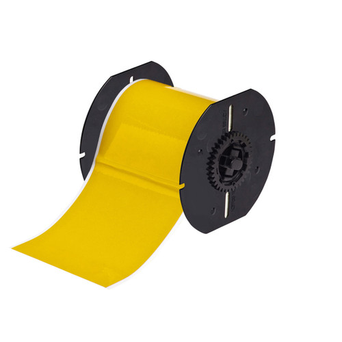 Brady B30 Series Label: Retroreflective Tape, Yellow, 4 in W x 50 ft - B30C-4000-584-YL