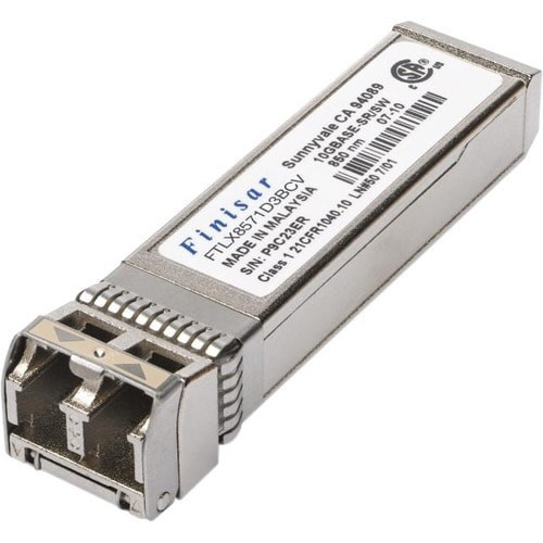 Finisar Sfp+ Module - For Optical Network, Data Networking - 1 X Lc 10 Gbase-Lr/Lw Network - Optical Fiber - Single-Mode - Ethernet - 10Gbase-Lr/Lw - 10.50 Gbit/S - 10 Km Maximum Distance - Hot-Pluggable - FTLX1471D3BCL-1T