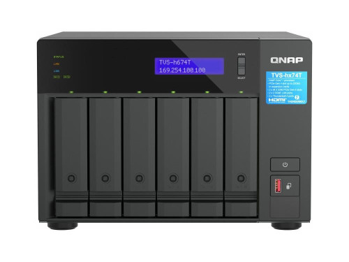 Qnap INTEL CORE I5-12400 6-CORE/12-THREAD UP TO 4.6GHZ PROC 32GB DDR4 RAM MAX 64GB 6X 2.5IN/3.5IN SATA HDD/SSD + 2X M.2 PCIE GEN4 X4 SLOTS SSD SLOT 2X 2.5GBE LAN 2 X TBOLT 4 PT 2X USB 3.2 GEN 2 TYPE-A & 1 X USB 3.2 GEN 2 TYPE-C LCD 2X
