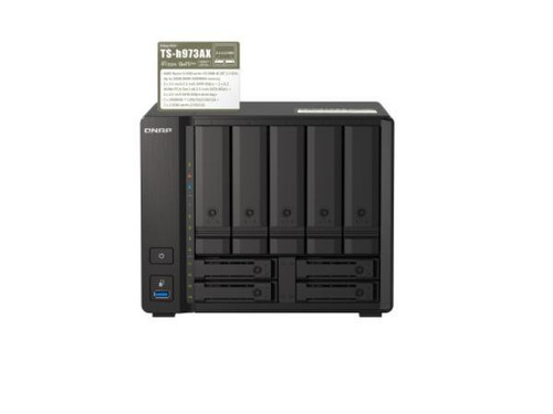 Qnap AMD Ryzen V1500B 4C/8T, 32GB DDR4 RAM (2 x SO-DIMM slots, max. 64GB, optional ECC RAM Support), 2 x 2.5GbE LAN, 1 x 10GBASE-T, USB 3.2 Gen2 Type-C & Type-A