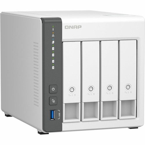 Qnap ARM 4-core Cortex-A55 2.0GHz, 4GB on-board RAM (non expandable),4 x SATA 6Gb/s 3.5/2.5, 1 x GbE; 1 x 2.5GbE ; 1 x USB3.2 Gen1 and 2 x USB2.0.