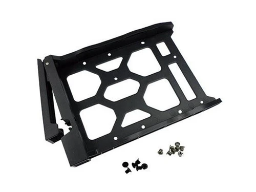 Qnap 3.5 HDD Tray with key lock and two keys, black and plastic, 2.5 and 3.5 screw packs included.