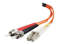 C2G 30M LC-ST 62.5/125 OM1 Duplex Multimode Fiber Optic Cable (Plenum-Rated) - Orange - 38624