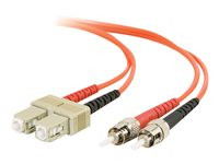 C2G 30M SC-ST 62.5/125 OM1 Duplex Multimode Fiber Optic Cable (Plenum-Rated) - Orange - 38632