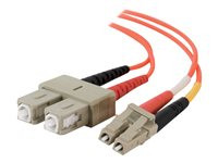 C2G 10M LC-SC 50/125 OM2 Duplex Multimode PVC Fiber Optic Cable - Orange - 33023