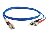 C2G 3M LC-ST 62.5/125 OM1 Duplex Multimode Fiber Optic Cable (Plenum-Rated) - Blue - 37527