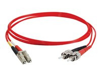 C2G 1M LC-ST 62.5/125 OM1 Duplex Multimode Fiber Optic Cable (Plenum-Rated) - Red - 37535
