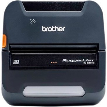 Brother RuggedJet RJ4250WBL Mobile Direct Thermal Printer - Monochrome - Portable - Label/Receipt Print - USB - Bluetooth - Near Field Communication (NFC) - Battery Included - RJ4250WBL-CP