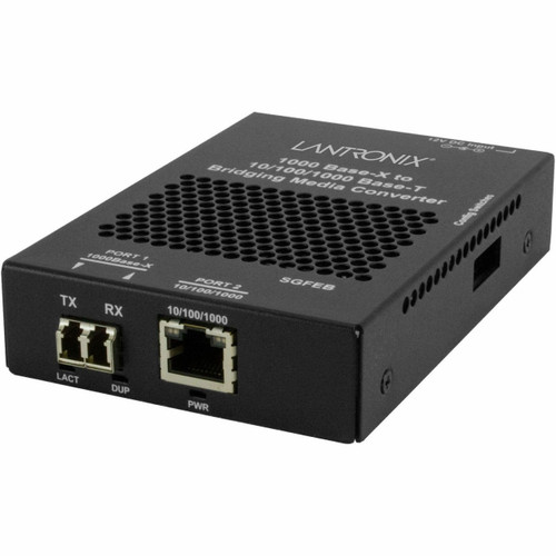 Transition 10/100/1000B-T to 1000BASE-SX MM LC with UK Power Supply - SGFEB1039-130-UK