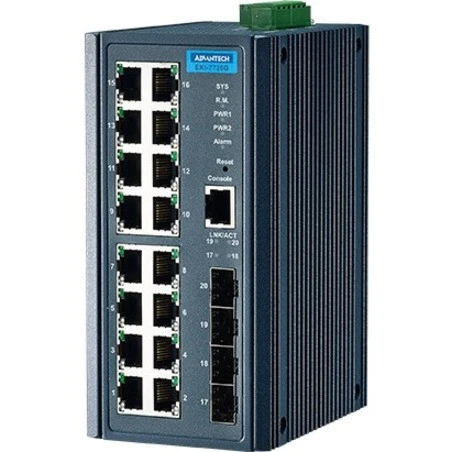 Advantech B+B SmartWorx 16G+4SFP Port Managed Ethernet Switch Wide Temp - EKI-7720G-4FI-AE
