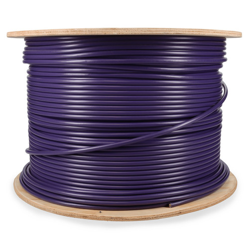 AddOn 1000FT Non-Terminated Cat6 Booted, SNAGLESS PURPLE UTP COPPER PLENUM BULK CABLE - ADD-CAT6BULK1KP-PE