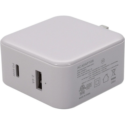 AddOn NEMA 1-15P MALE TO 1XUSB 3.1 TYPE (C) FEMALE 5V AT 3A, 9V AT 2.22A, OR 12V AT 1.67A WALL CHARGER FOR USE WITH STANDARD US AC WALL PLUGS - USAC2USBC30WW
