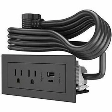 Middle Atlantic RADIANT FPC USB A/C, 10FT, BK - RDZCBK10