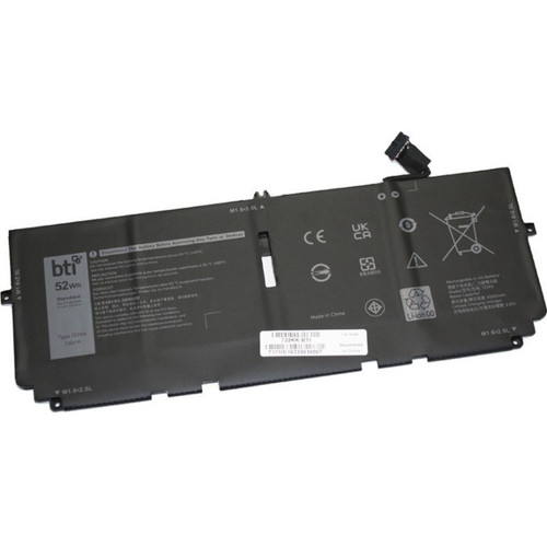 BTI Replacement Dell XPS 13 (9300), 13 (9310), 13 (9380) 722KK, FP86V, CN 0FP86V, 2XXFW, CN 02XXFW, WN0N0, CN 0WN0N0, 7.6V 6500mAh, 52 Whr, 4 Cells - 722KK-BTI