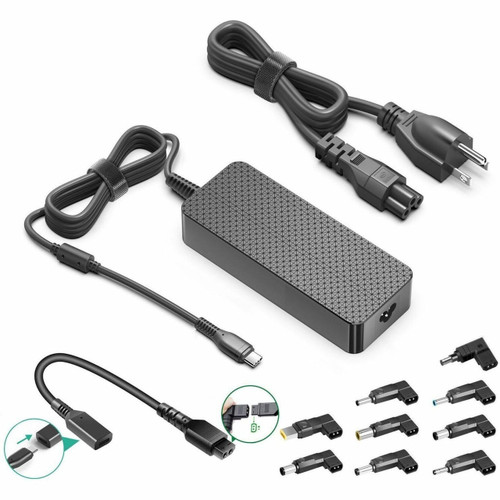 BTI Replacement Universal AUTO AC ADPT for 100W USB TYPE C 2-1 AC Adapter for DELL, HP, Lenovo AND MACBOOK - 100WUSBC-UNI-BTI