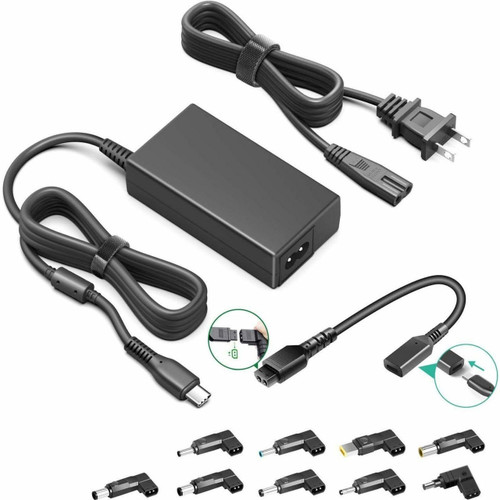 BTI Replacement Universal AC Adapter for 65W USB TYPE C 2-1 AC Adapter for DELL, HP, Lenovo AND MACBOOK - 65WUSBC-UNI-BTI