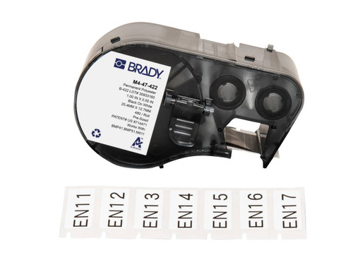 Brady Aggressive Adhesive Multi-Purpose Polyester Labels with Ribbon for BMP41 BMP51 M511 Printers - 1.5in x 0.75in - M4-90-422