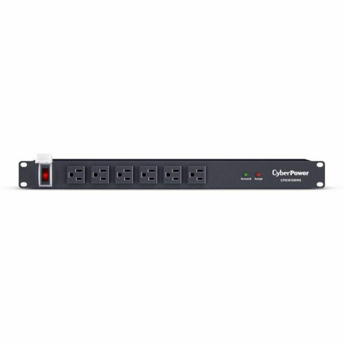 CyberPower Surge Protector - 1U rackmount - 125 VAC - Circuit Breaker - 15A - Black - 3 year - Outlet type: (16) NEMA 5-15R (6 front, 10 rear) - CPS1615RMS
