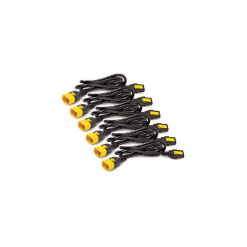 APC Power Cord Kit 6 EA, Locking, C13 to C14, 0.6m 2ft, North America, Orange - AP8702S-NAX744