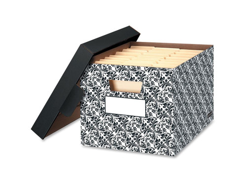 Fellowes Bankers Box Stor/File Medium-Duty Storage Boxes, Letter/Legal, Brocade, 4/Carton (0022705) - 0022705