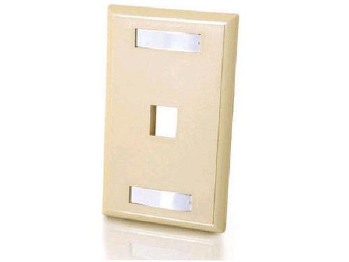 C2G 1-Port Keystone Wallplate Ivory - 3710
