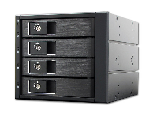 Global Silicon BUSlink CipherShield 64TB 4-Bay RAID 0/3/5/10 FIPS 140-2 HIPAA 256-bit AES USB 3.0/eSATA Encrypted Desktop Hard Drive for PC/Mac Windows/MacOS/Linux with Metal Alloy case, fan, and removeable drive trays - CSE-64TB4-SU3