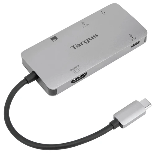 Targus USB-C Multiport Single Video Adapter Card Reader W 100W Pd Passthru Silver - ACA953USZ