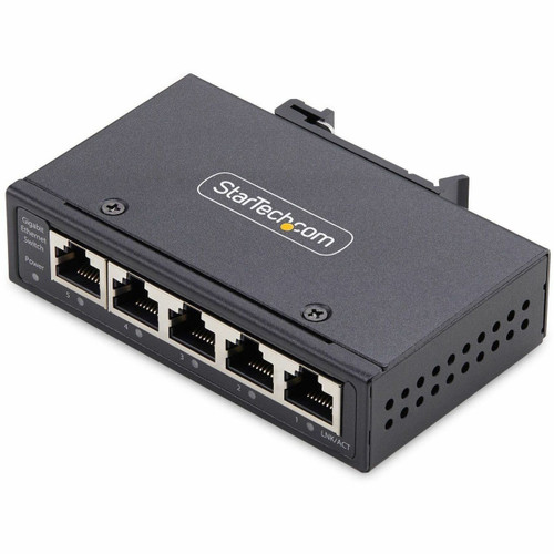 StarTech Expand Your Network Connectivity with Simple Plug-And-Play Setup; 5X 10/100/1000Mbps; 9-60V Dc; Auto-Negotiates Speed; Ocp; Rugged Metal; Operating Temp: -40F-167F; 9K Jumbo Frames; Front-Facing Leds - I51G-ETHERNET-SWITCH