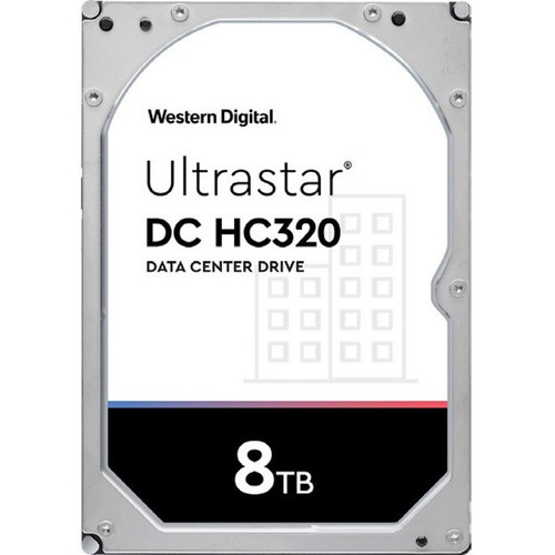 WD Ultrastar DC HC320 8TB Hard Drive - 3.5" Internal - SATA (SATA/600) - Conventional Magnetic Recording (CMR) Method - Storage System, RAID Controller, Server Device Supported - 7200rpm - 550 TB TBW - 512e/4Kn Format - HUS728T8TALE6L4